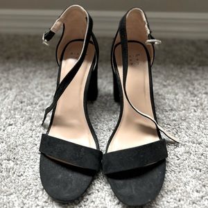 Black Faux Suede Ankle Strap Heel size 7.5